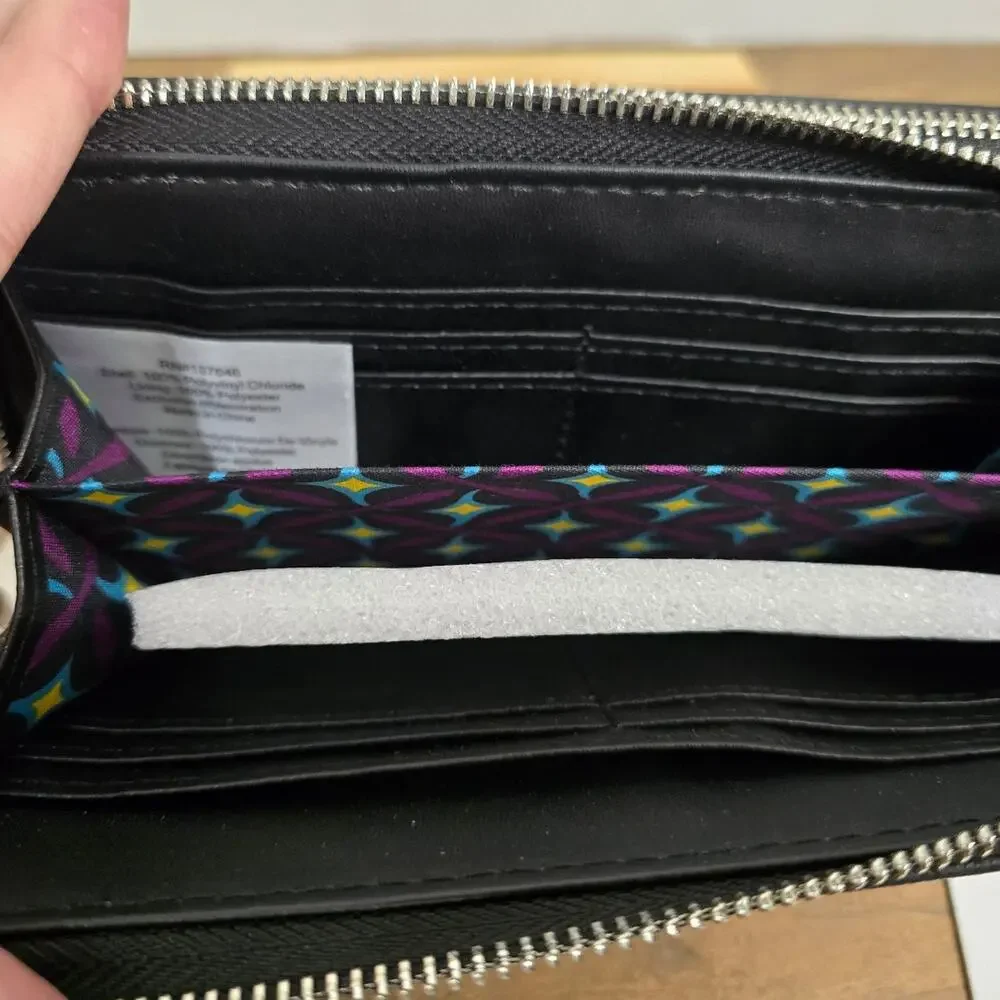 CXL by Christian Lacroix Brandy Pebble Double Zipper Wallet Black NWT